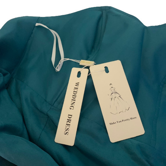 MAKE YOU PRETTY MORE Teal Blue One Shoulder Evening Gown - NWT - Picture 14 of 16